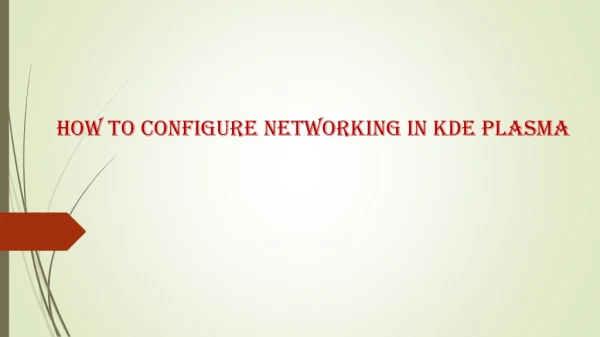 How to Configure Networking in KDE Plasma