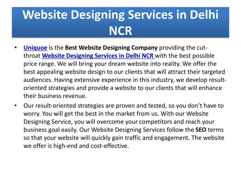 website designing services in delhi ncr