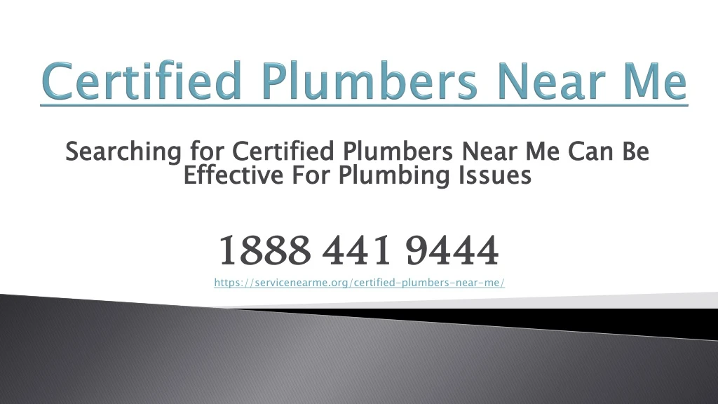 certified plumbers near me