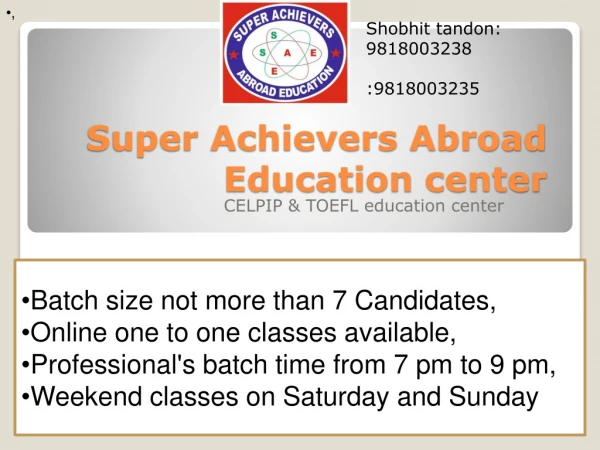 Best PTE institute in Gurgaon | Super Achievers Abroad Education