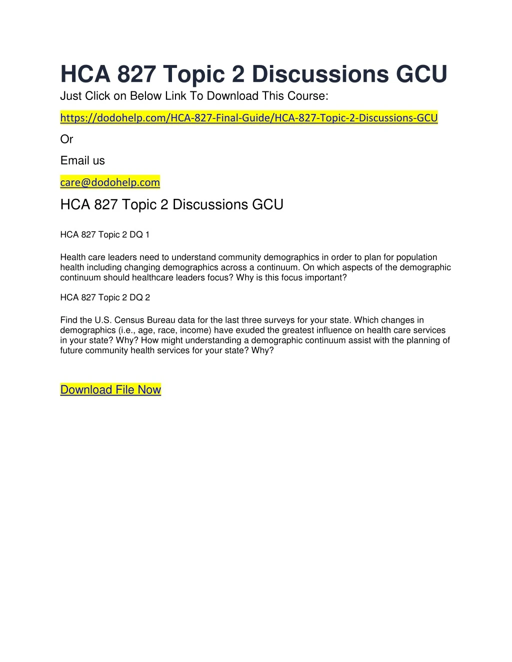 hca 827 topic 2 discussions gcu just click