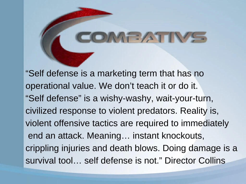 self defense is a marketing term that