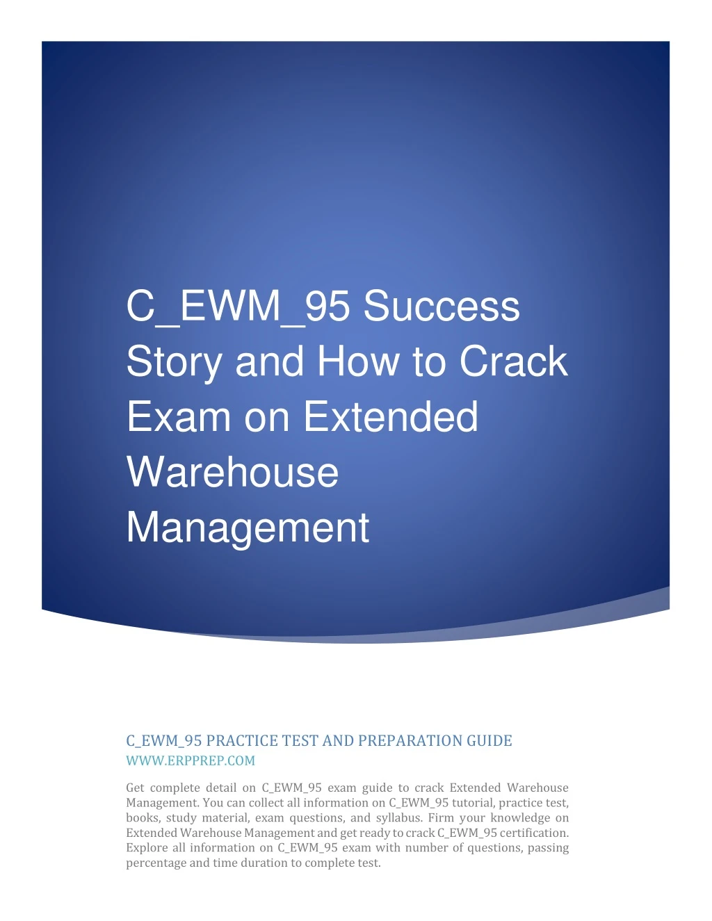c ewm 95 success story and how to crack exam