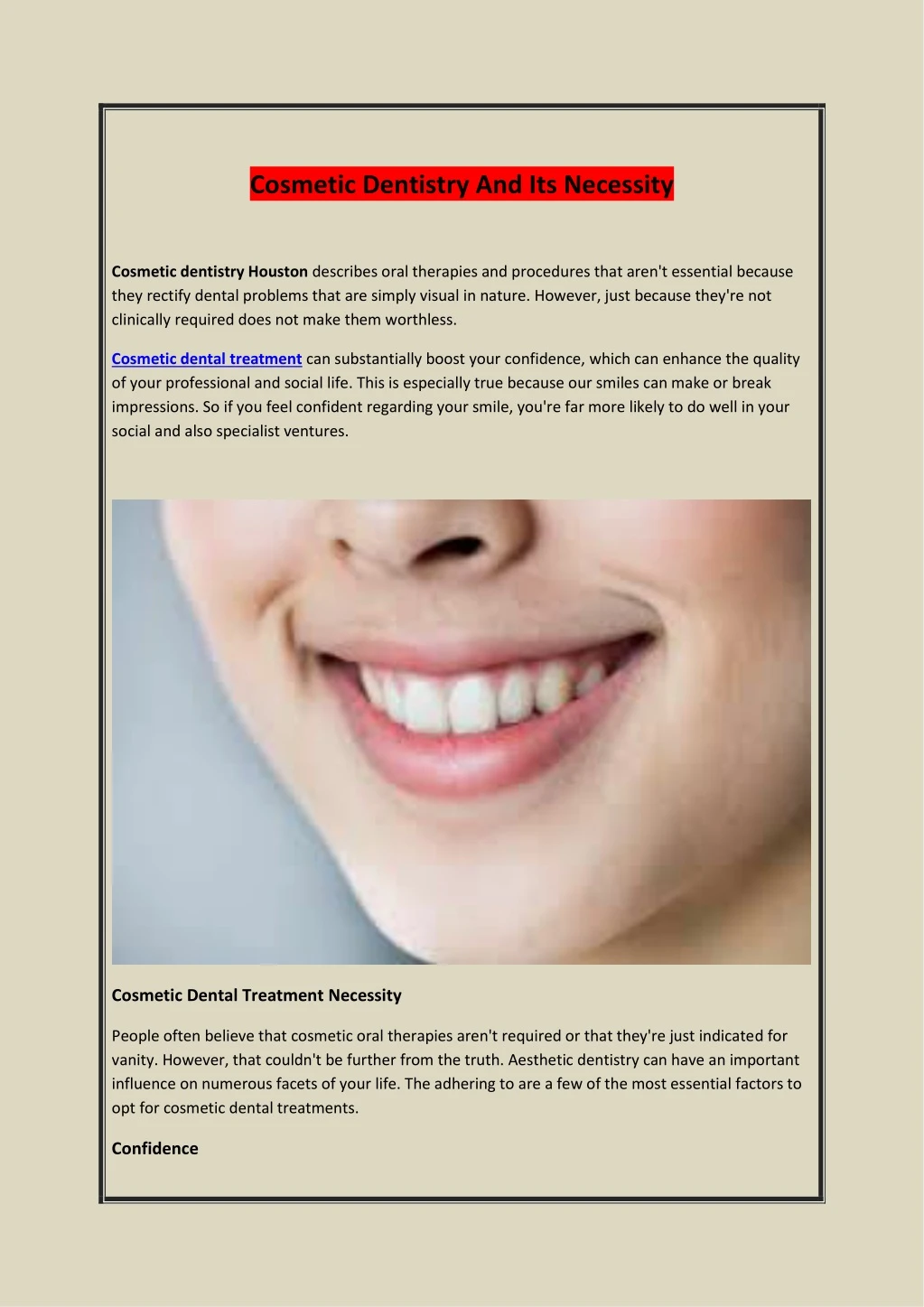 cosmetic dentistry and its necessity