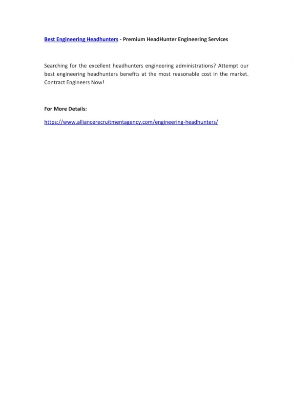 best engineering headhunters premium headhunter
