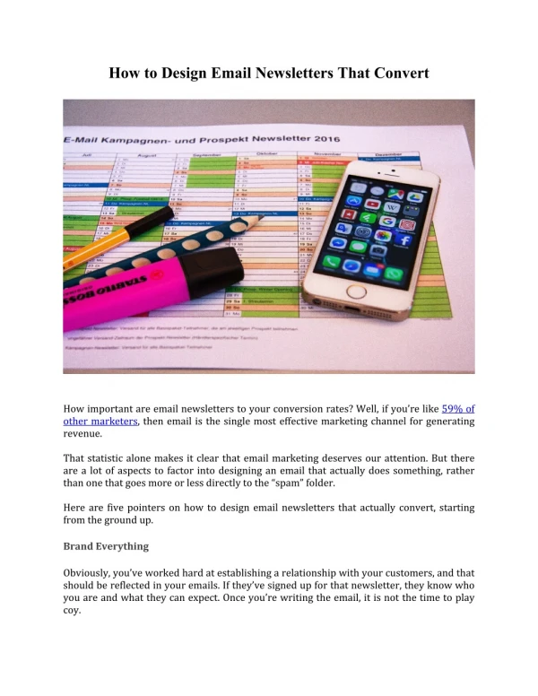 how to design email newsletters that convert