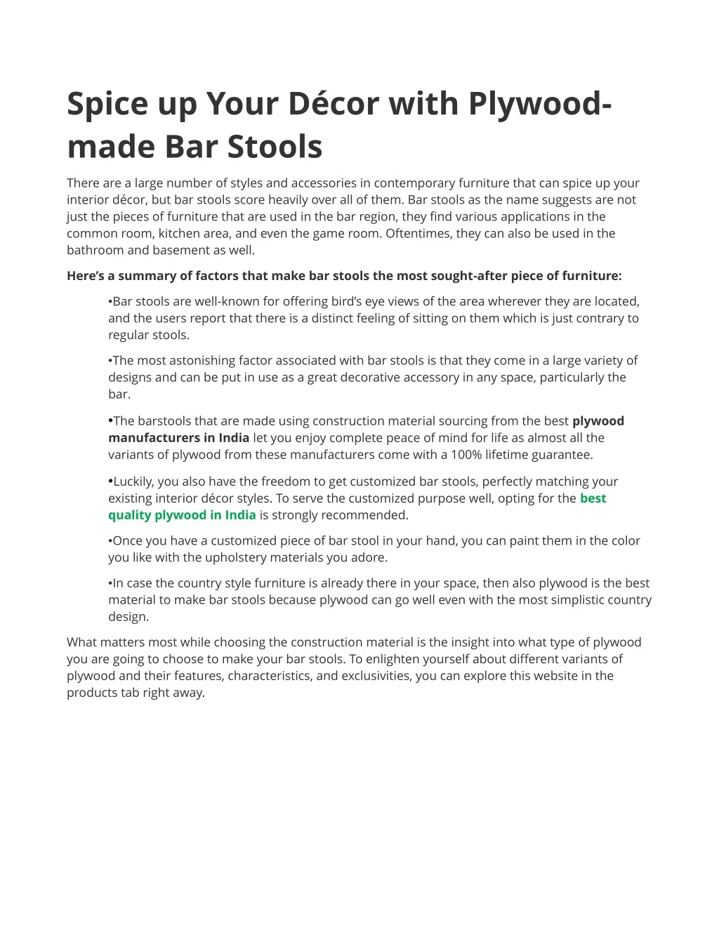 spice up your d cor with plywood made bar stools