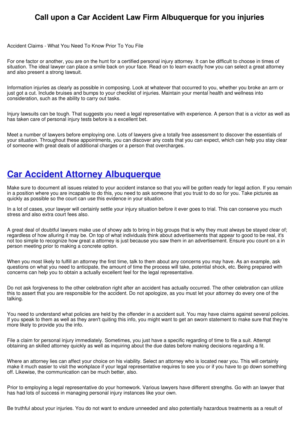 call upon a car accident law firm albuquerque
