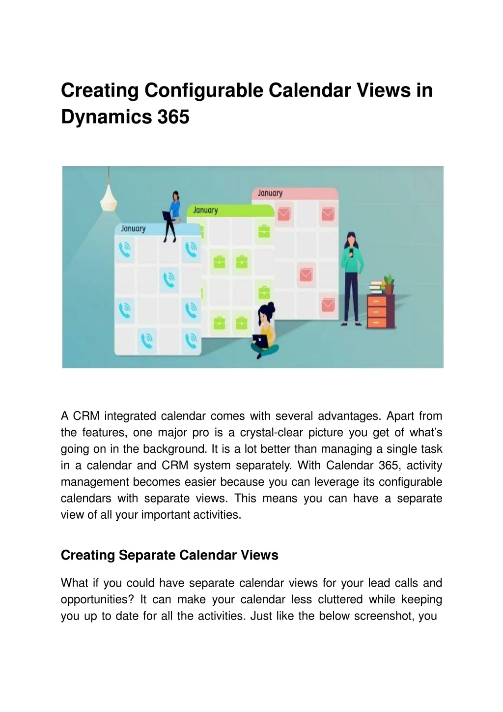 creating configurable calendar views in dynamics