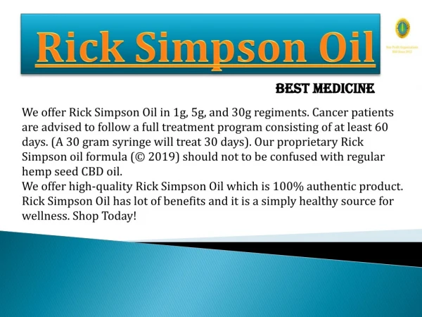 buy rick simpson oil
