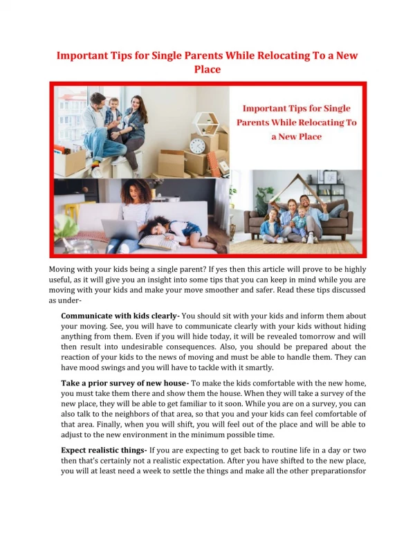 important tips for single parents while
