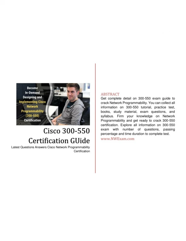 Latest Questions Answers for Cisco Network Programmability Certification