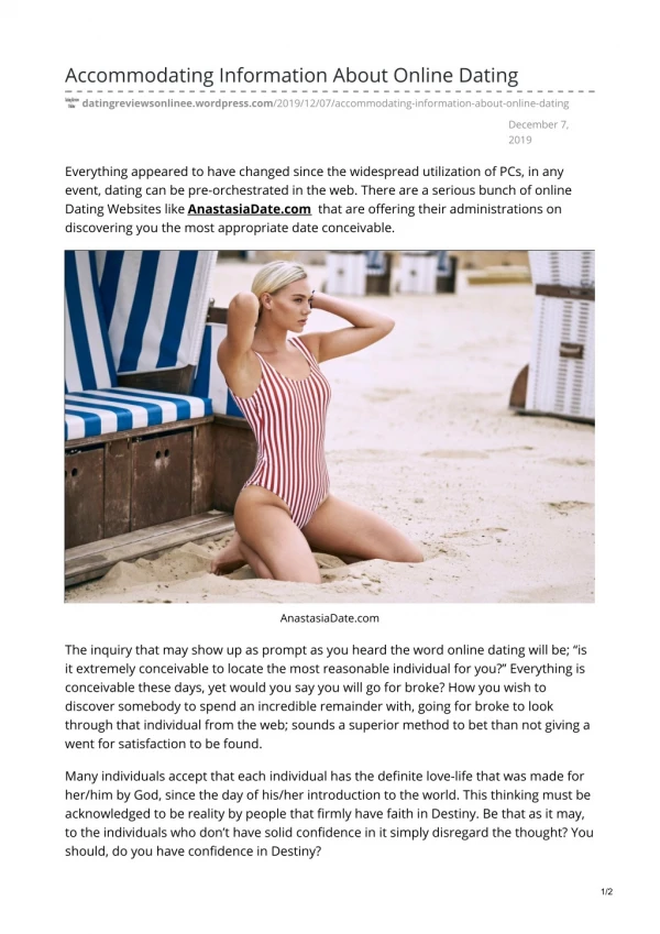 accommodating information about online dating