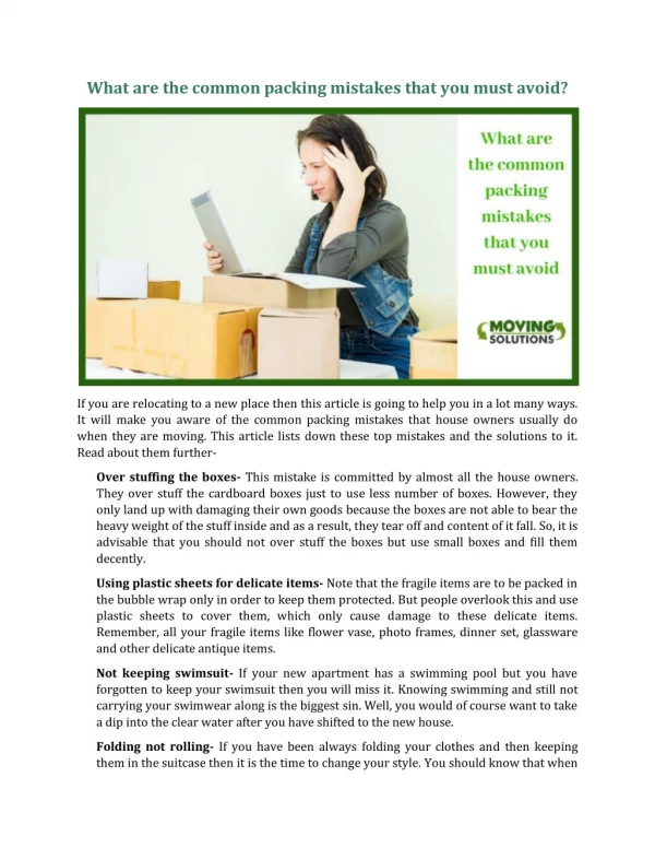 what are the common packing mistakes that