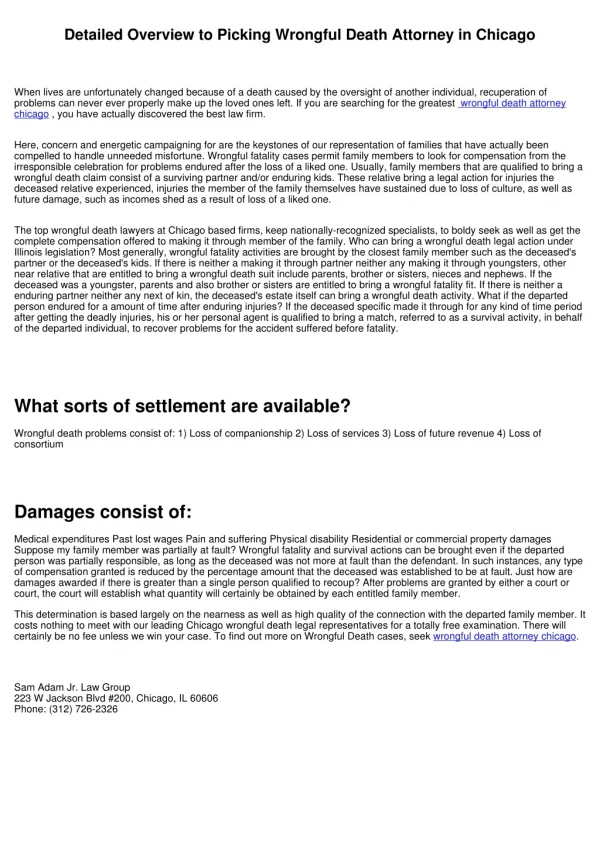 detailed overview to picking wrongful death