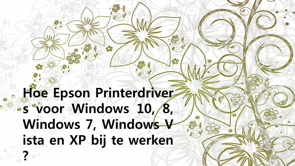 hoe epson printerdrivers voor windows