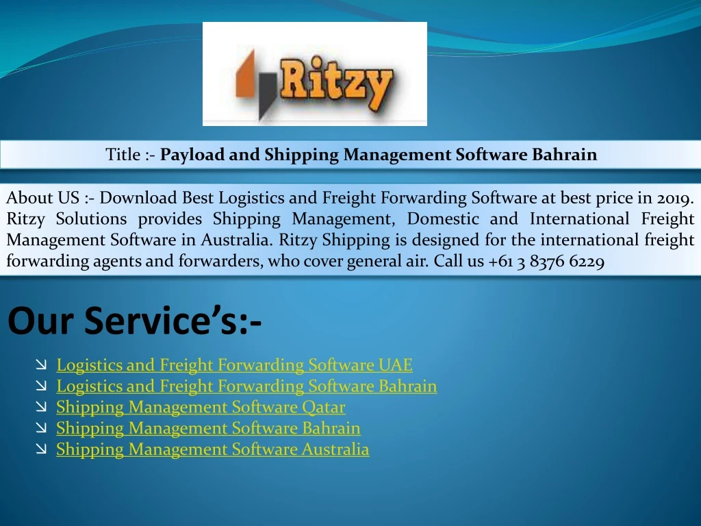 title payload and shipping management software