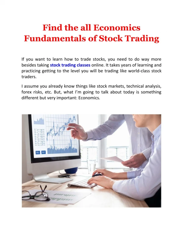 Find the all Economics Fundamentals of Stock Trading