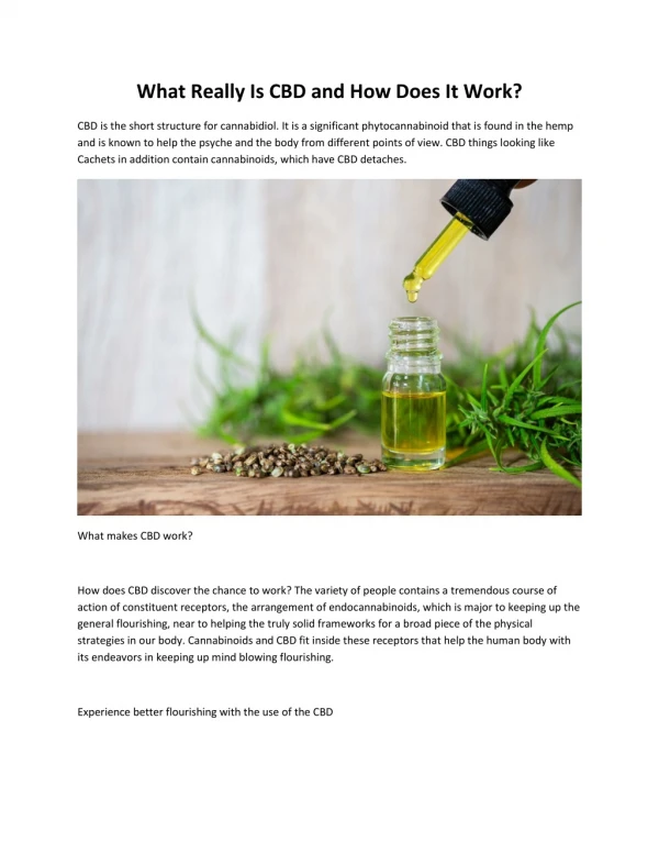 what really is cbd and how does it work