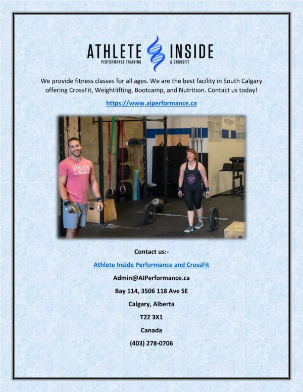 we provide fitness classes for all ages