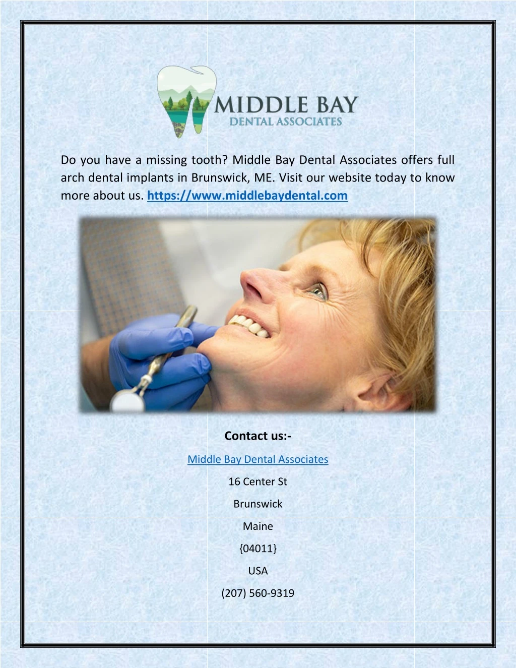do you have a missing tooth middle bay dental