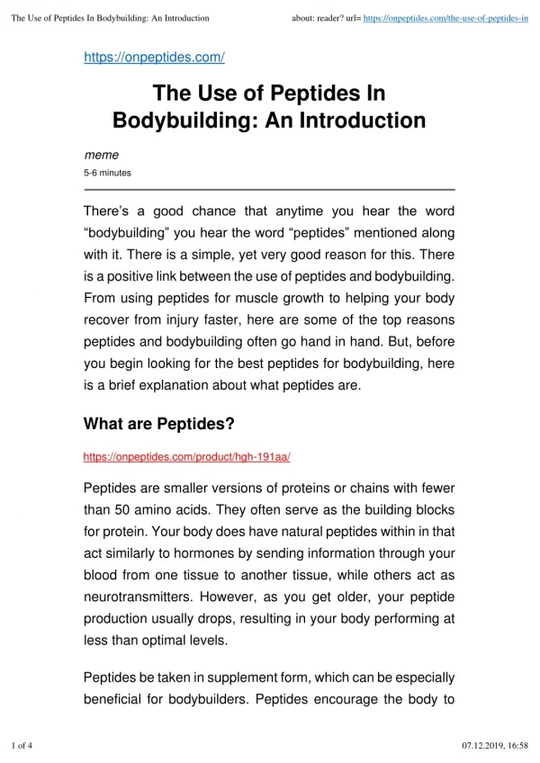 about reader url https onpeptides