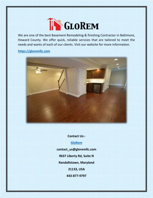 basement finishing contractors - GloRem