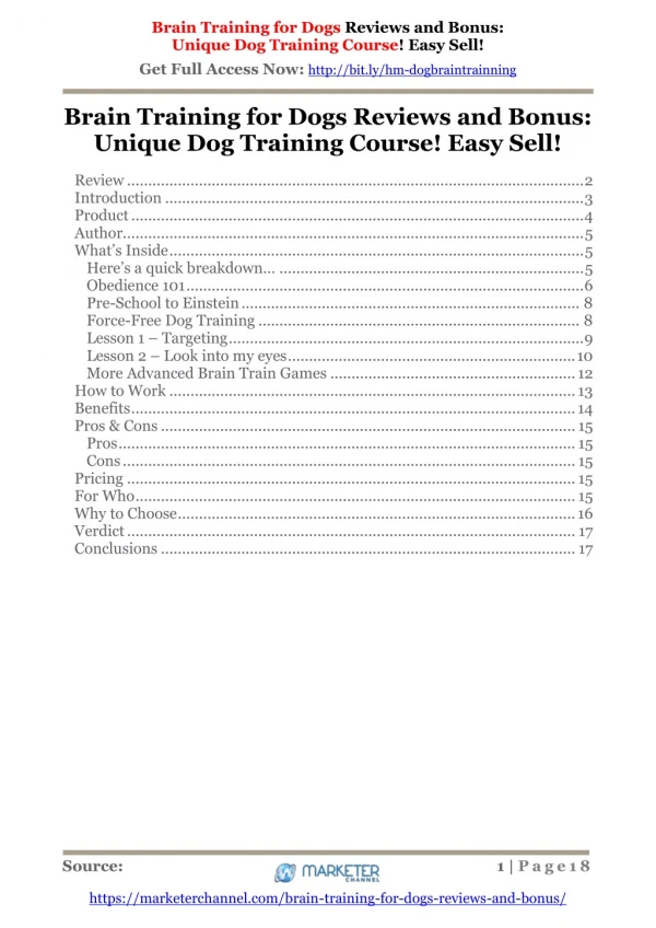 Brain Training for Dogs Reviews and Bonus: Unique Dog Training Course! Easy Sell!