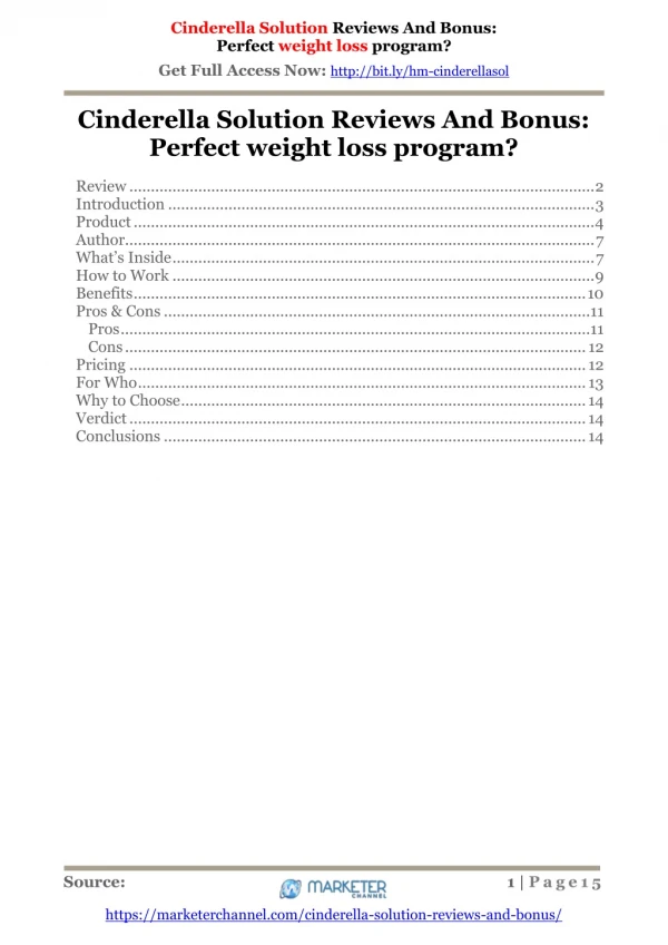 Cinderella Solution Reviews and Bonus: Perfect weight loss program?