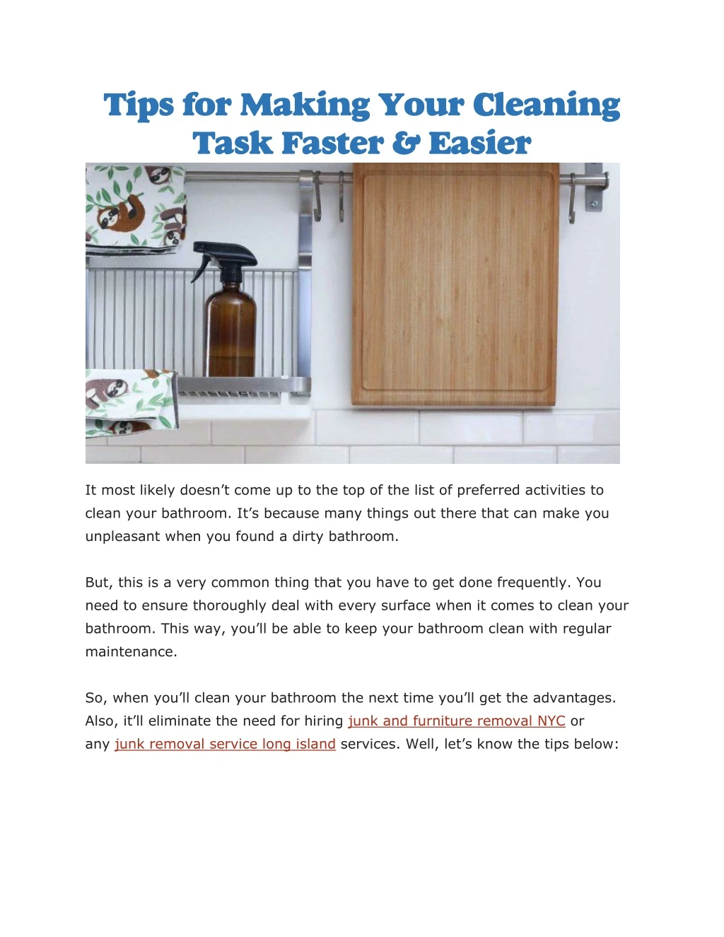 tips for making your cleaning task faster easier