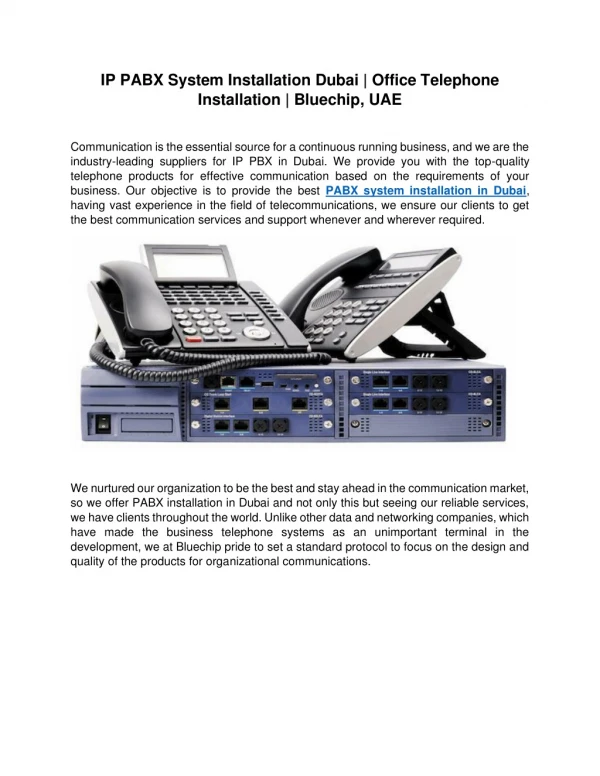 PABX system installation Dubai | PABX installation Dubai