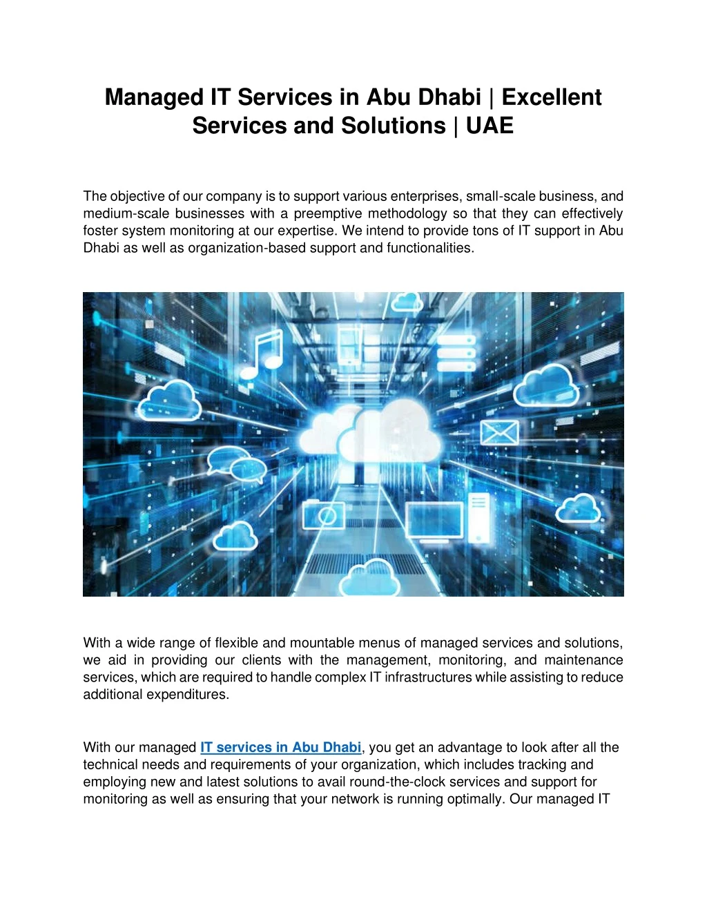 managed it services in abu dhabi excellent