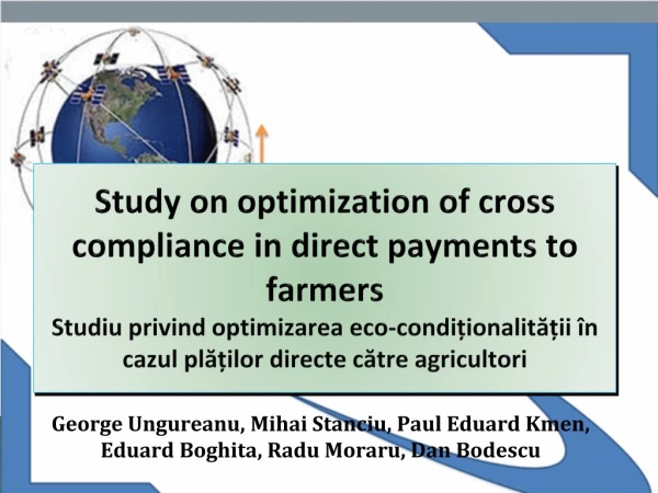 STUDIU PRIVIND OPTIMIZAREA SISTEMULUI DE ECOCONDIŢIONALITATE ÎN CADRUL PLĂŢILOR DIRECTE PENTRU AGRICULTORI