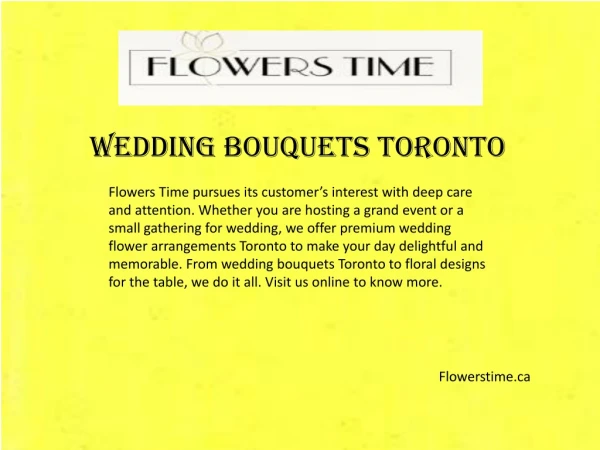Flowerstime.ca - Wedding Bouquets Toronto