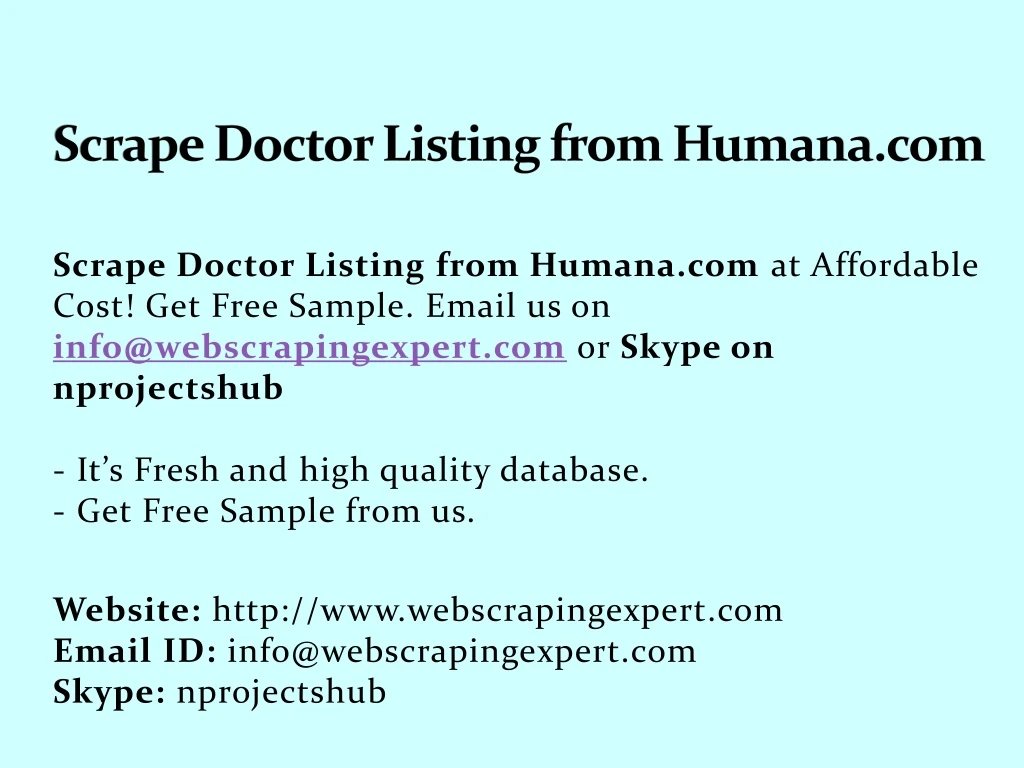 scrape doctor listing from humana com
