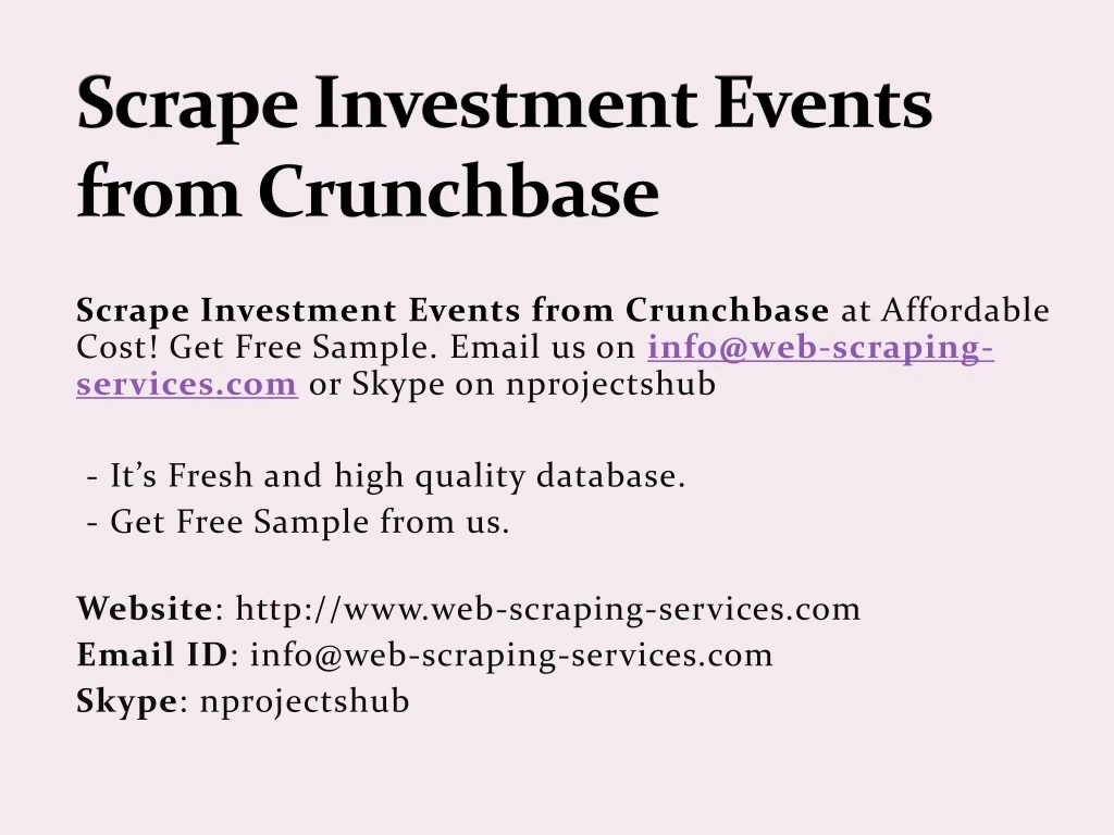scrape investment events from crunchbase