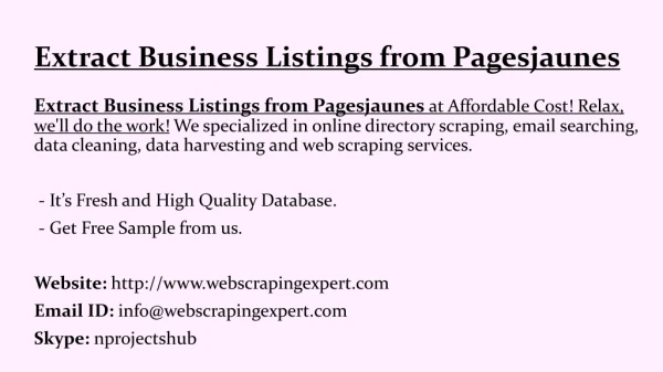 extract business listings from pagesjaunes