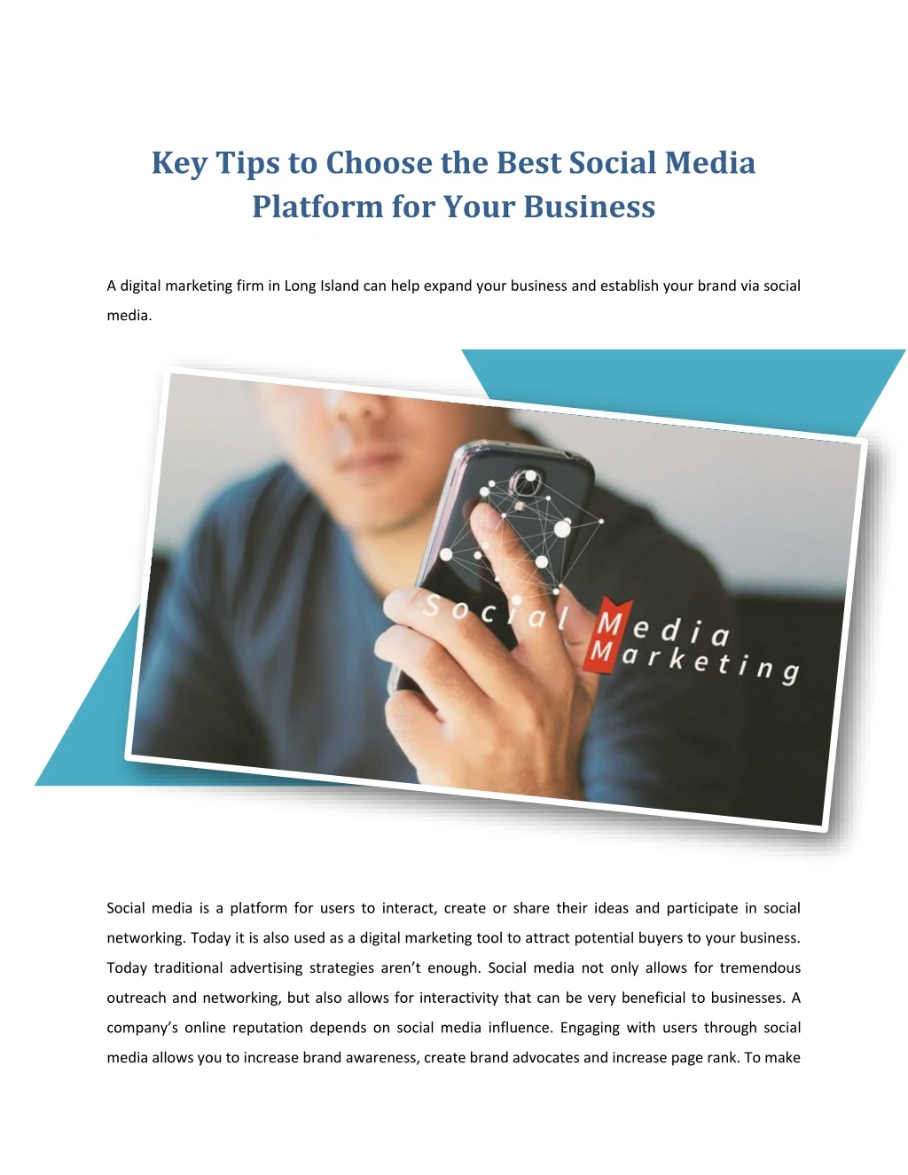 key tips to choose the best social media platform