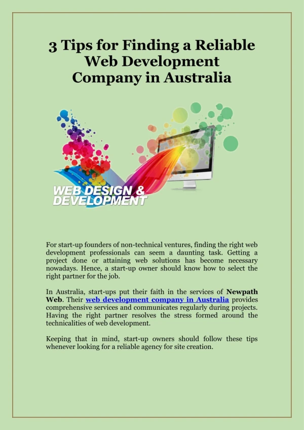 3 tips for finding a reliable web development