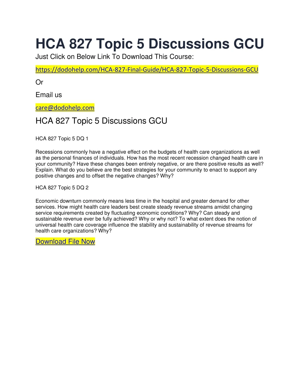 hca 827 topic 5 discussions gcu just click