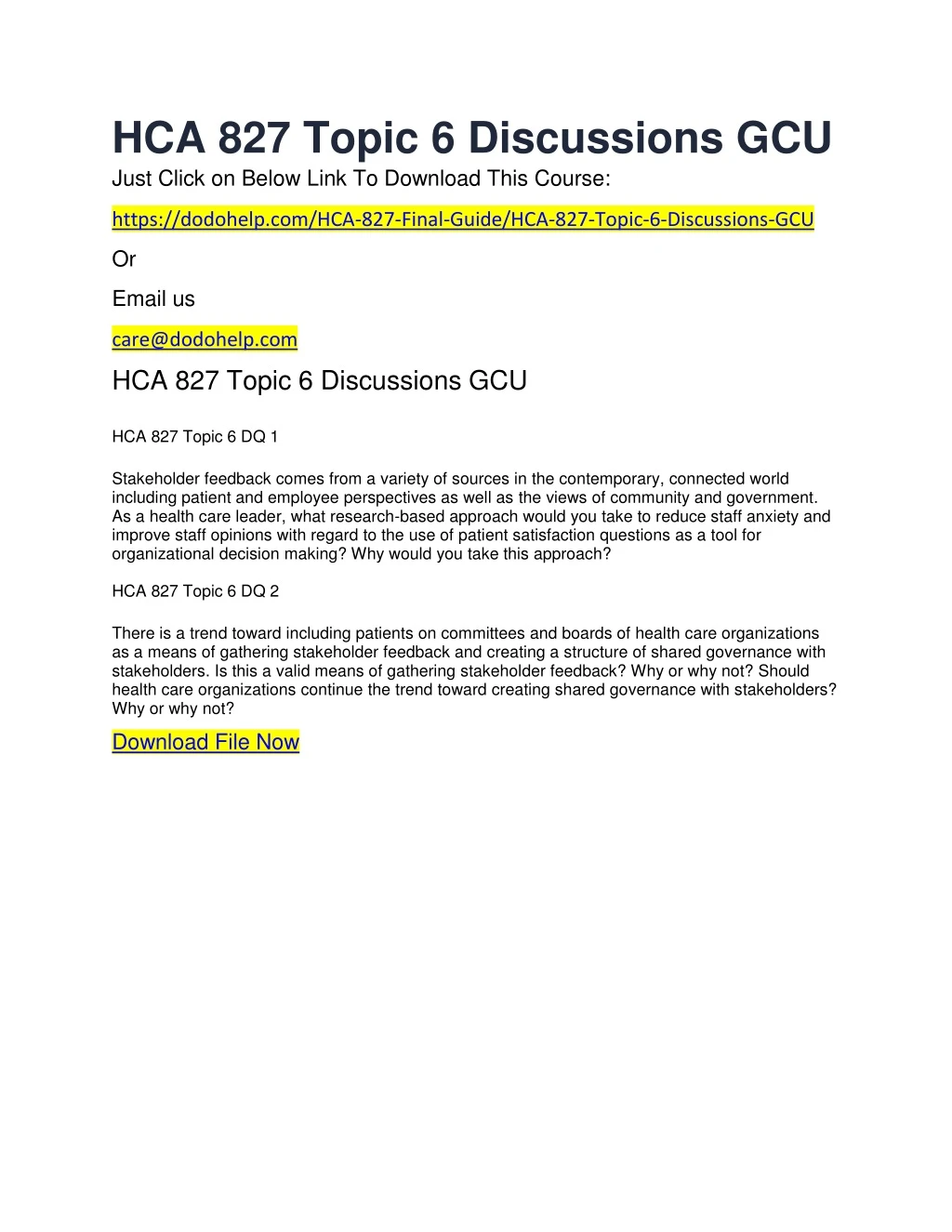 hca 827 topic 6 discussions gcu just click