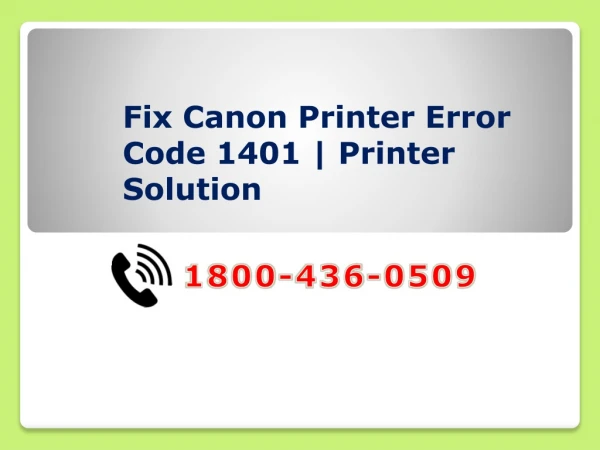 Fix Canon Printer Error Code 1401 | Printer Solution
