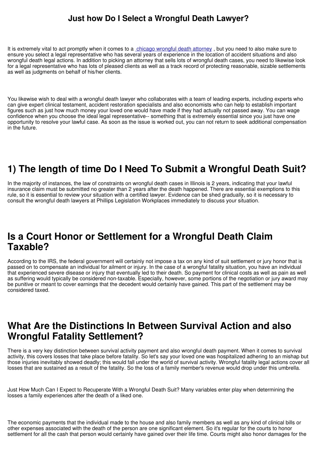just how do i select a wrongful death lawyer