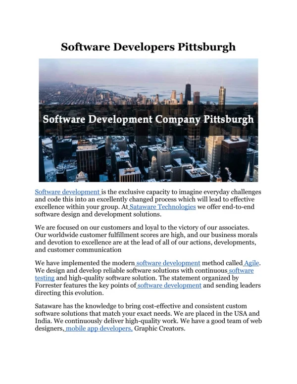 Software Developers Pittsburgh