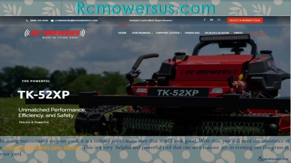 Remote control mower with tracks