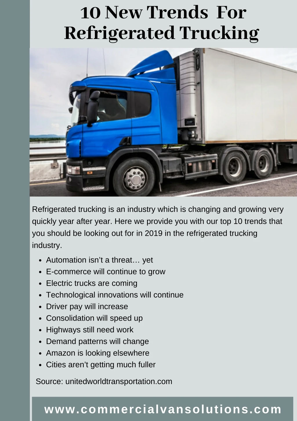 10 new trends for refrigerated trucking