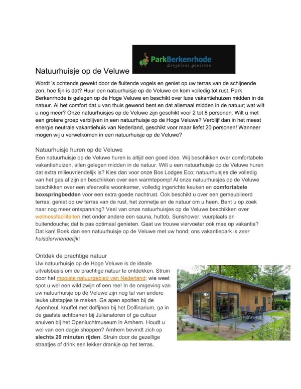 natuurhuisje op de veluwe