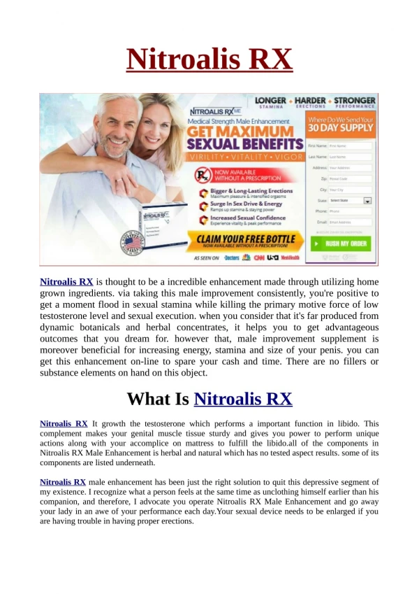 Nitroalis RX:Reviews, Price, Side Effects and Where to Buy