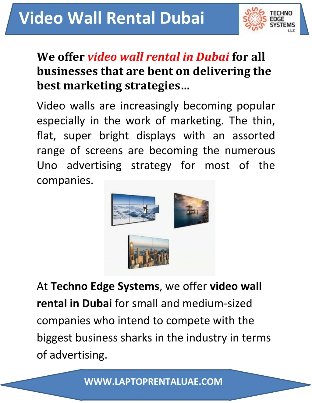 video wall rental dubai