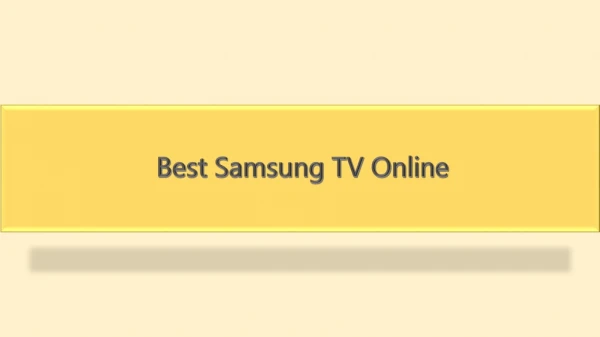 Best Samsung TV Online